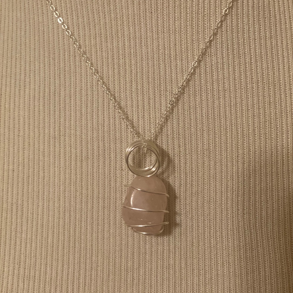 Rose Quartz Wire Wrapped Necklace